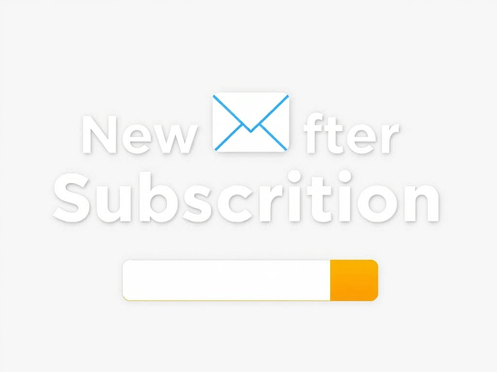 Graphic displaying text 'New Subscription' with an envelope icon and a loading bar.